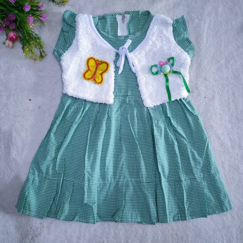 Dress love bulu anak perempuan
