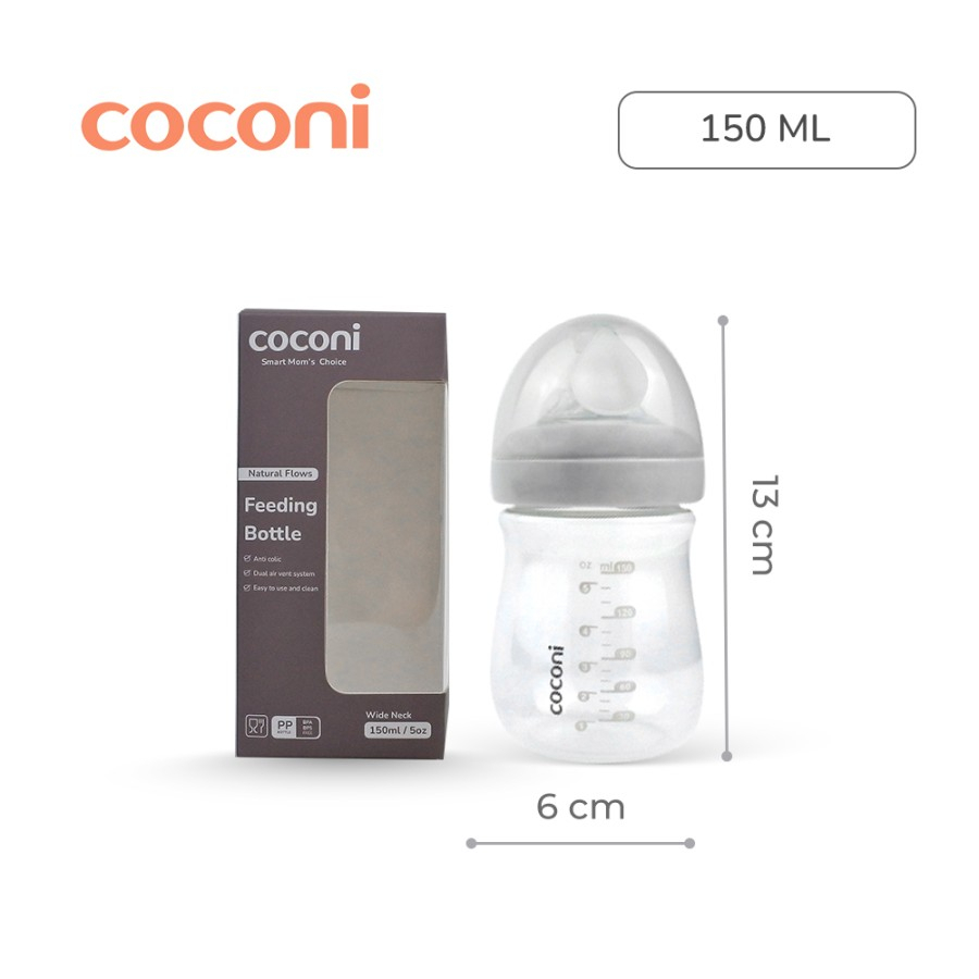 Coconi Wide-neck Baby Bottle 150ml/270ml | Botol Susu Dot Bayi Anti-Colic