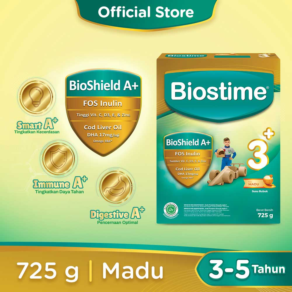 Biostime 3+ Madu Vanila 725 Gram Susu Formula Pertumbuhan Anak