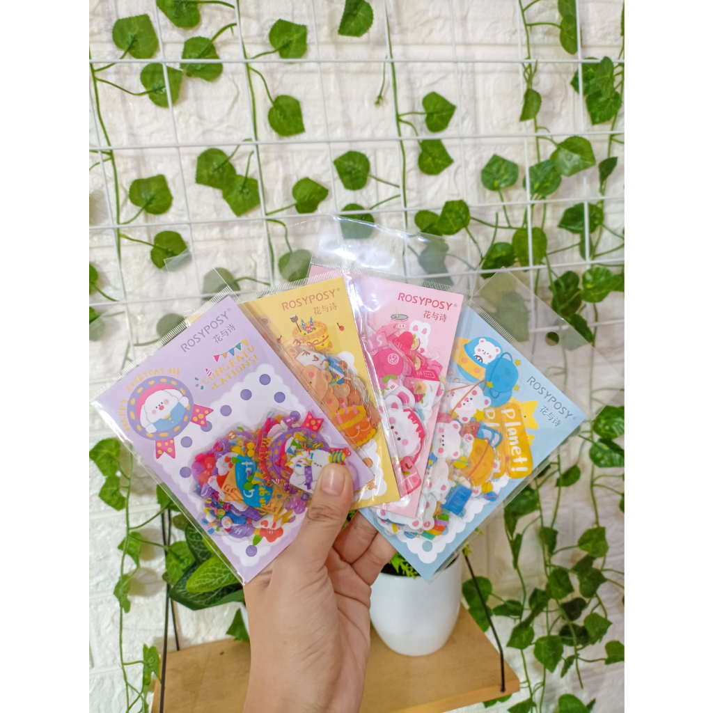 Sticker Korea Lucu Transparant Motif Kartun Cantik Dekorasi Handbook