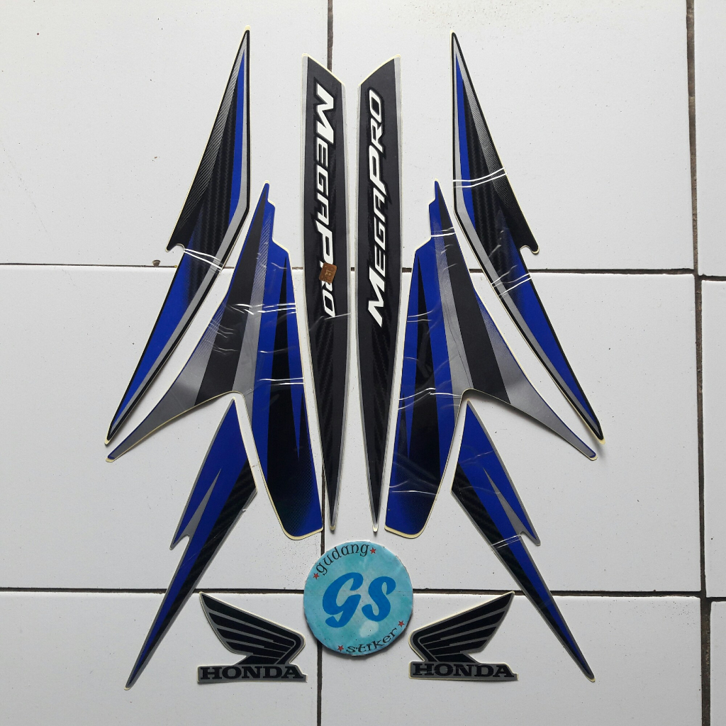 Stiker Striping Motor Honda MEGAPRO 2013 FI Biru