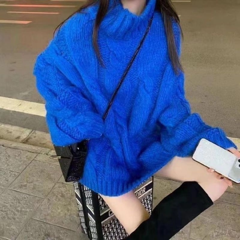 JISOO KNIT SWEATER IMPORT WOMAN WINTER OUTFIT SWITER  RAJUT MUSIM DINGIN