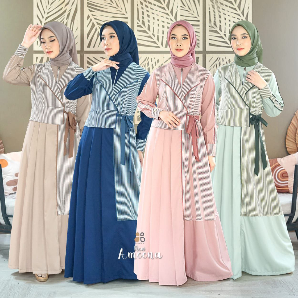 ( COD ) Gamis Nubua New Motif Ameena Dress Muslimah
