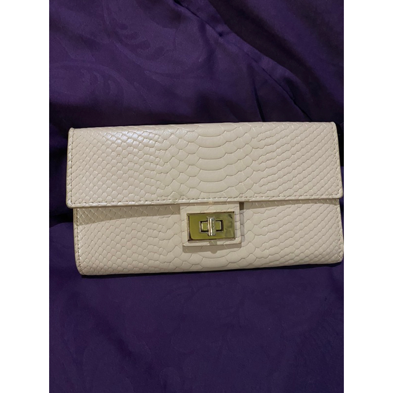 PRELOVED DOMPET PEDRO DOMPET HP DOMPET KARTU DOMPET PANJANG PINK NUDE PINK SOFT CROCO CHAIN