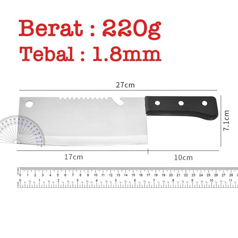 WJ1525 Pisau Dapur Pisau Daging Chopper Knife Stainless