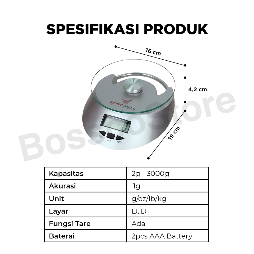 Timbangan Digital Bumbu Dapur 3Kg Premium Kitchen Scale High Quality timbangan dapur digital timbangan kue timbangan akurat