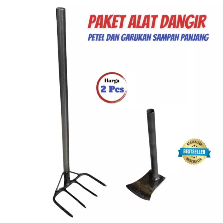(Paket Hemat) - Cangkul mini garukan sampah ulir in cangkul petel mini gagang pipa - garuk sampah pa