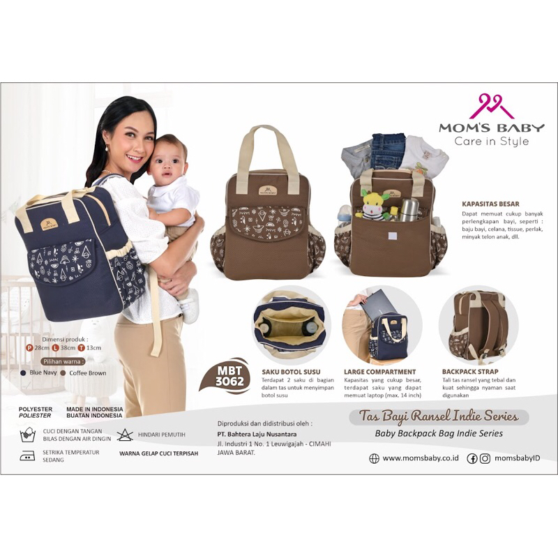 MOMS BABY TAS RANSEL INDIE/  AURORA SERIES