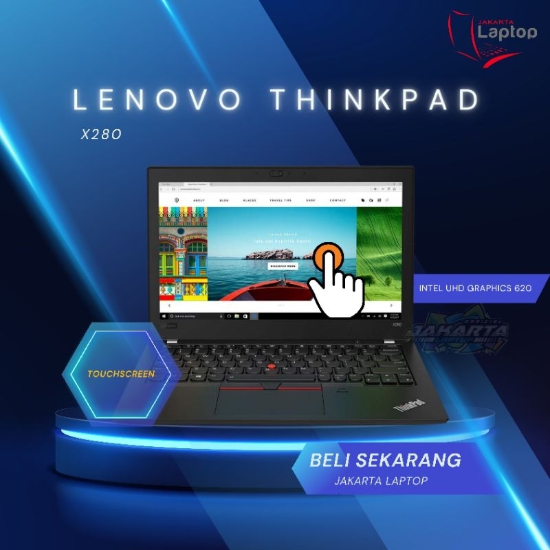 Lenovo Thinkpad Touchscreen X280 | Core i5 | Ram 16Gb | Ssd 512Gb Nvme | Mulus Murha Bergaransi