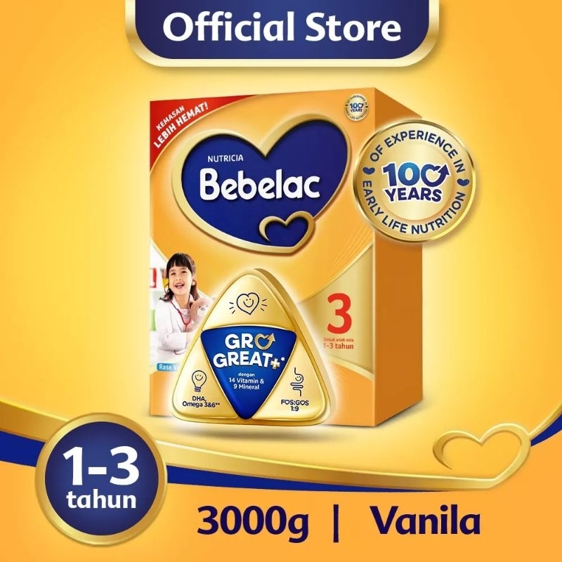 Bebelac 3 Vanilla Madu 3000gram 3000gr