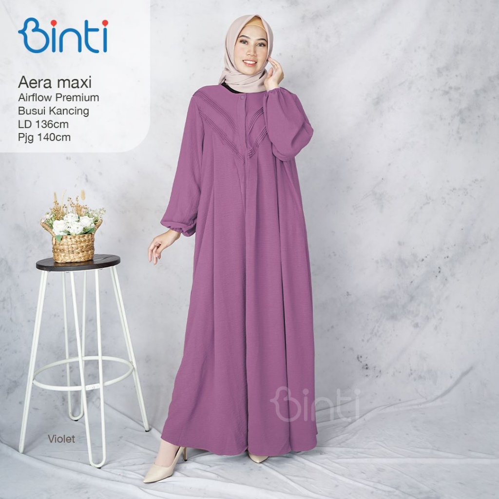 Aera Gamis Premium Jumbo LD 130 Polos Bigsize XXXXL Airflow Kekinian Terbaru By Binti