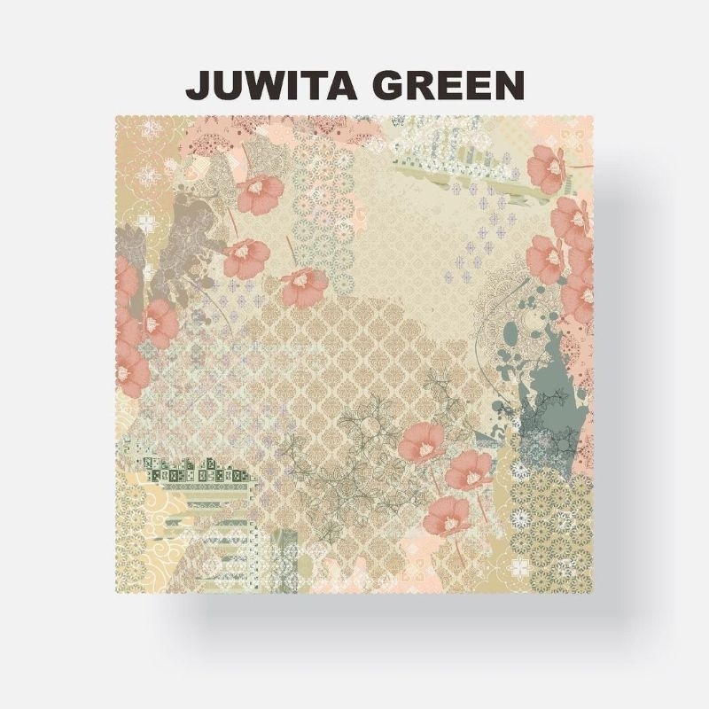 Juwita green - Hijab custom nama logo brand sendiri bahan voal premium jilbab kerudung voal motif pr