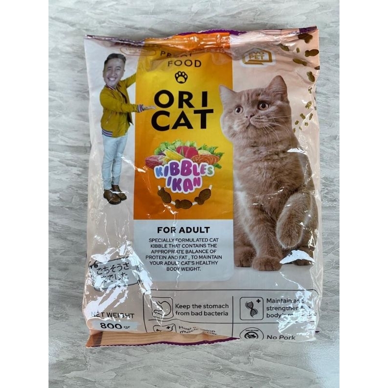 Oricat 800gr Ikan &amp; Kotak. Makanan Kucing Murah Kualitas Premium