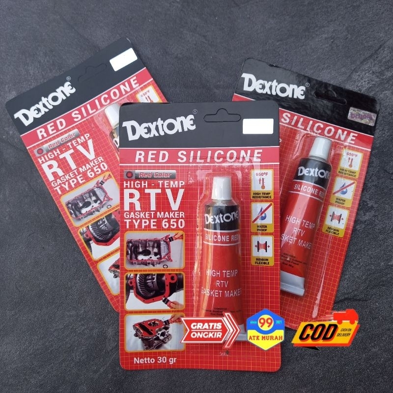 RED SILICONE 30gr DEXTONE/lem kaca/lem serbaguna/lem kayu plastik