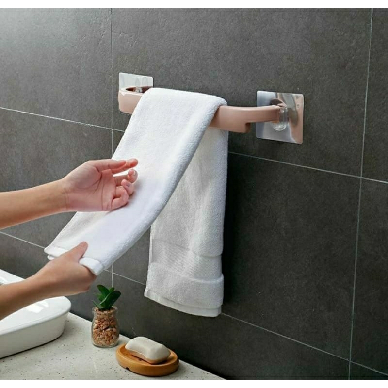 Gantungan Tempel Handuk Rak Kamar Mandi Dinding Tempel Hanger Towel