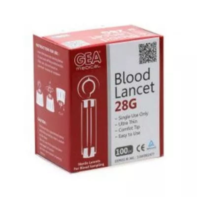 Blood lanset gea 28G isi 100 lanset 100 jarum lanset alat gcu semua merk