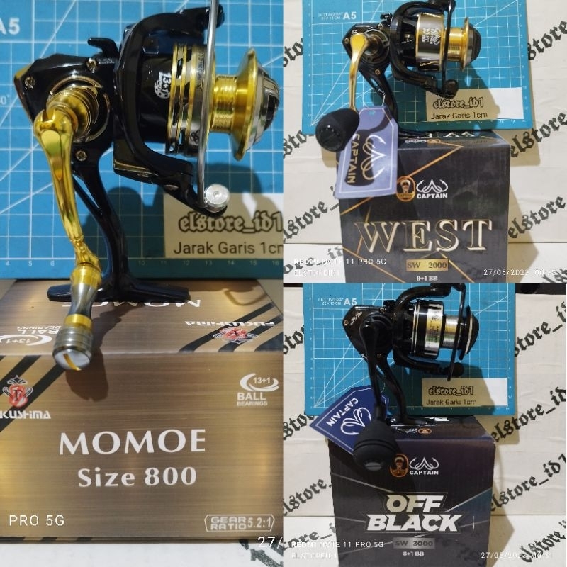 Reel Pancing Metal POWER HANDLE 3000 2000 800 CAPTAIN West(8+1bb) Off Black(8+1bb) Fukushima MOMOE (13+1bb)
