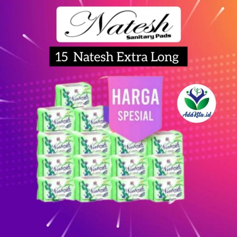 Natesh Pembalut Promo Hemat 15 pack Natesh Pantyliner Natesh Day  Natesh Night Natesh Night Extra Lo