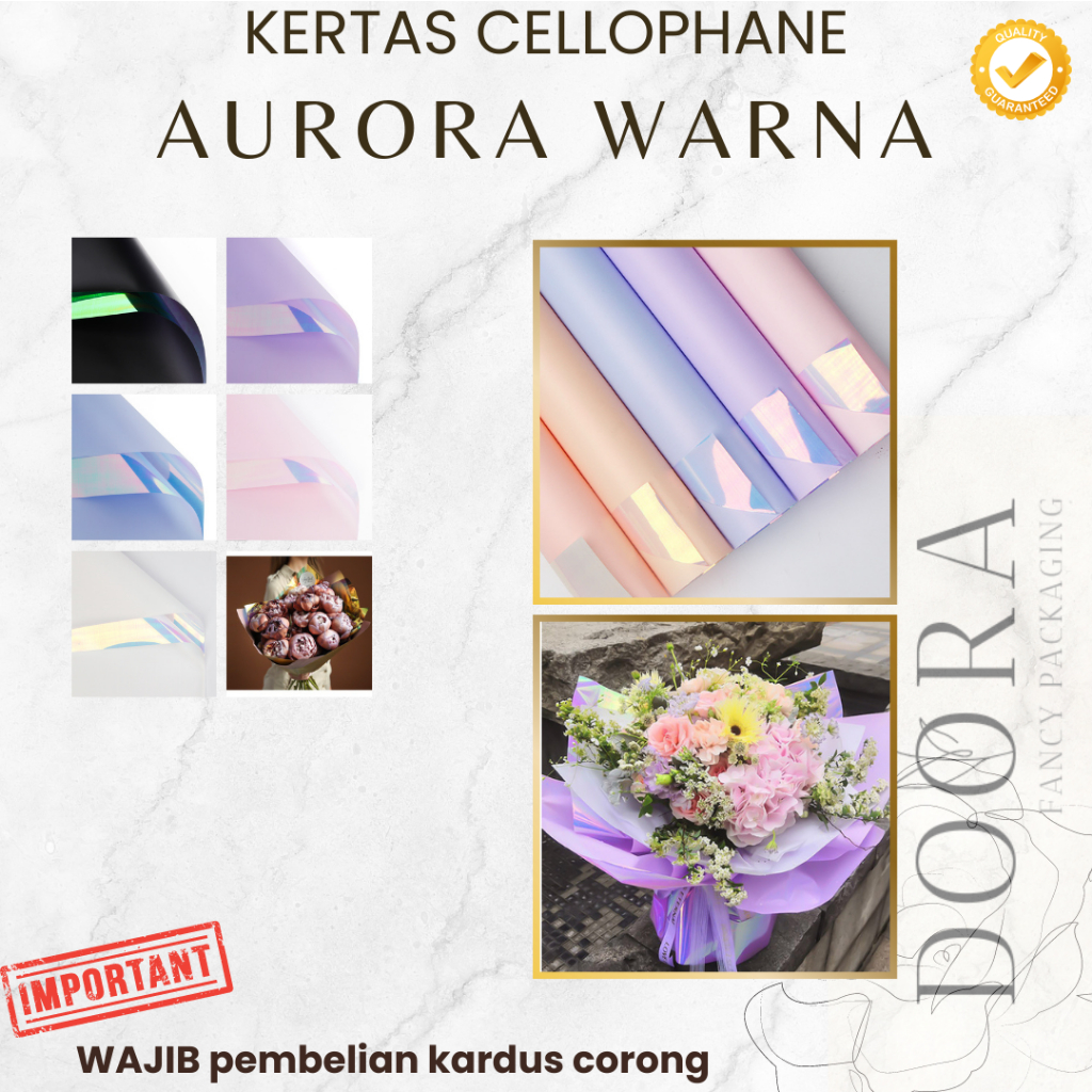 

[Doora] Kertas Cellophane Buket Bunga Aurora Warna