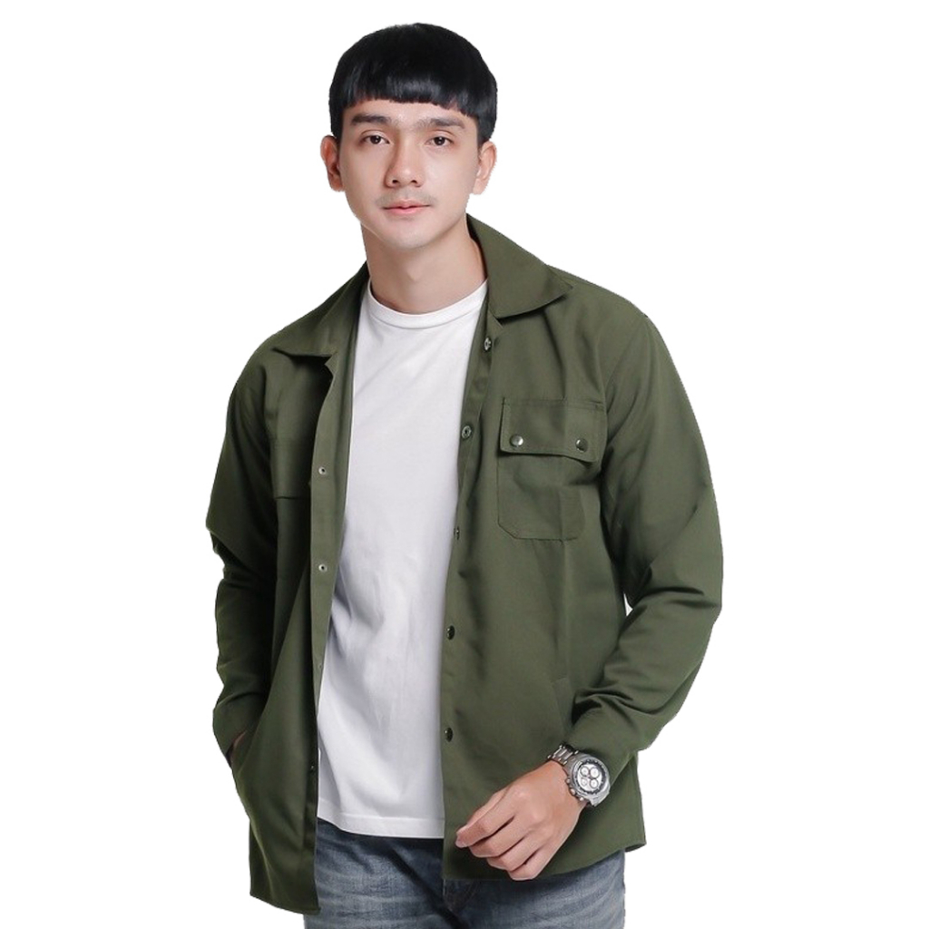 Justrue Jaket Semi Parka Pria Army