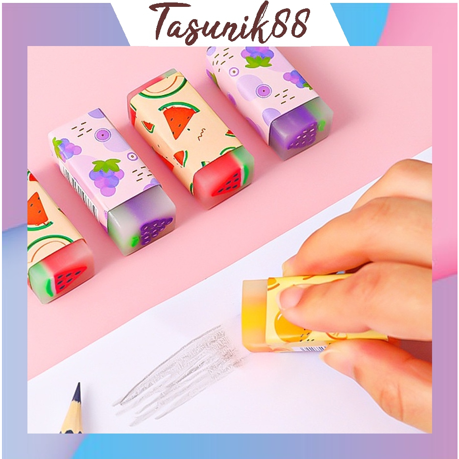 

⭐TasUnik88⭐ Penghapus Karet / Eraser / Hapusan Pensil Motif Bola dan Buah 1 Pcs S068