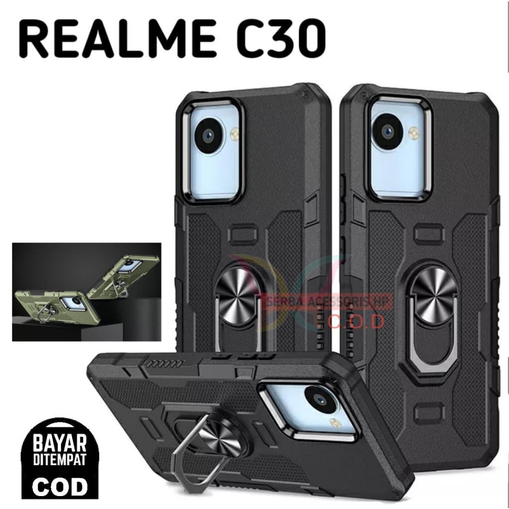 CASE REALME C30 BELT CLIP CASE HYBRID ARMOR KICK STANDING