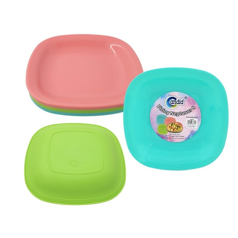 [PAKET 6PCS] Candid Piring Neptunus 8&quot; (21cm) - Food Grade PP5, Tahan Panas