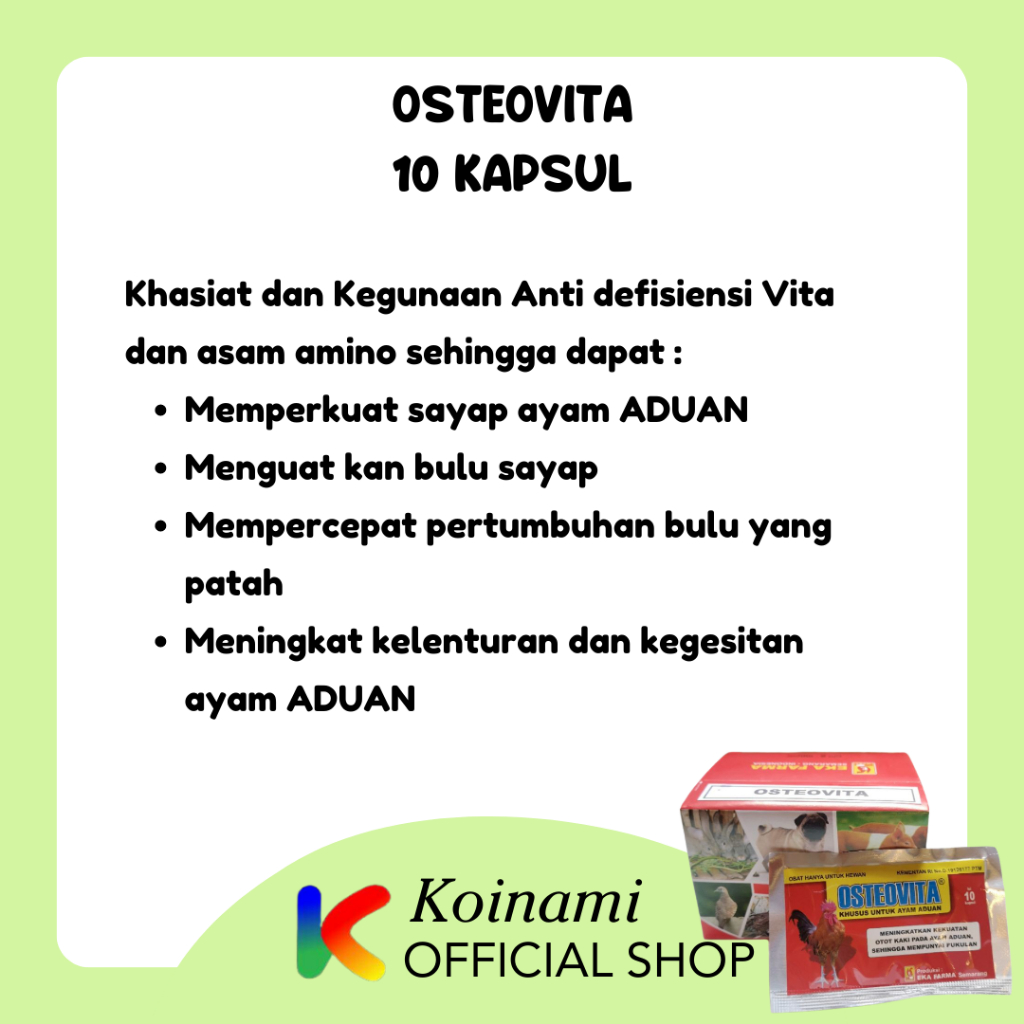 OSTEOVITA KHUSUS AYAM ADU / VITAMIN AYAM / EKA FARMA