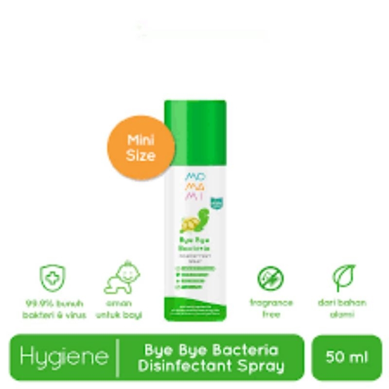 Momami Bye Bye Bacteria Disinfectant Spray 50ml / Cairan Semprot Pembunuh Kuman