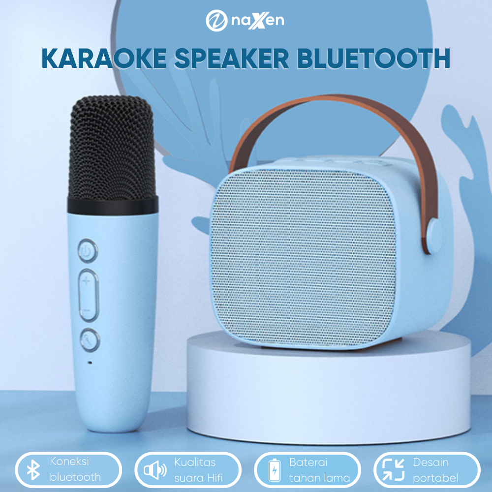 Speaker Karaoke Bluetooth Premium Naxen Extra Bass + Mic Wireless ST138