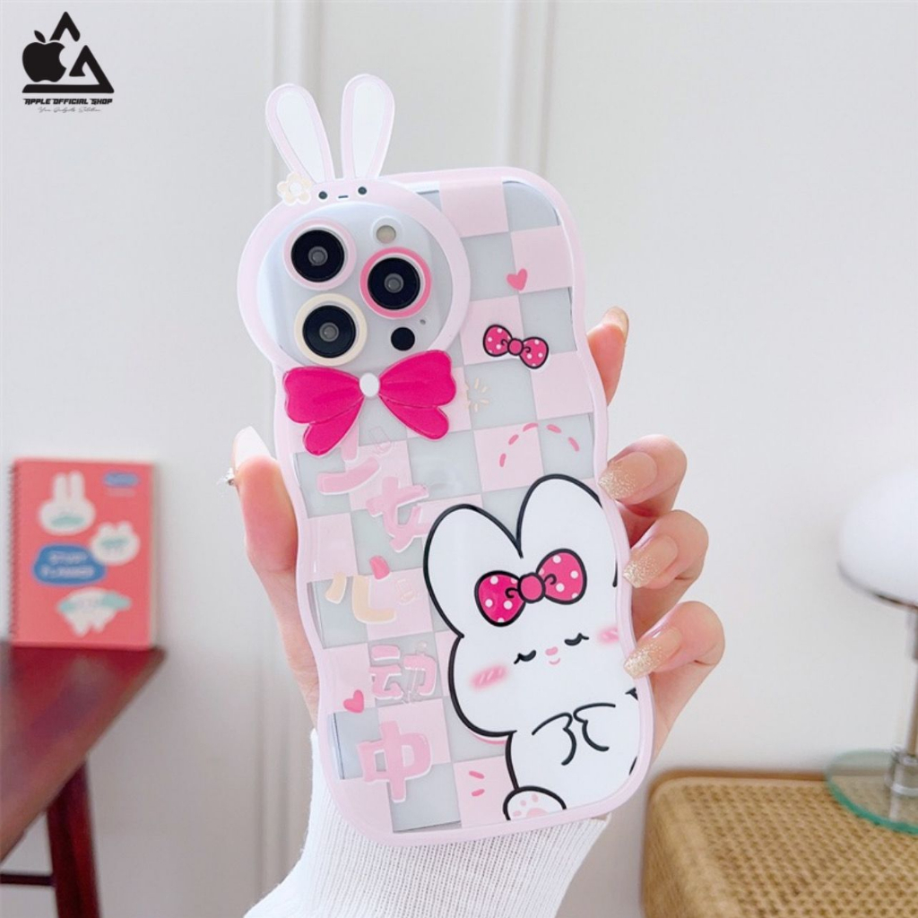 Luxury Softcase Lucu 3D Ear Bunny Motif iPhone 11 PRO MAX 12 PRO MAX XR XS MAX 7 8+ 7+ 8 SE 2 SE3  Soft Case Motif 4D Rabbit Hello Kitty HelloKitty Kuromi Disney Camera Protector Protection Silikon Silicone Jelly Hardcase