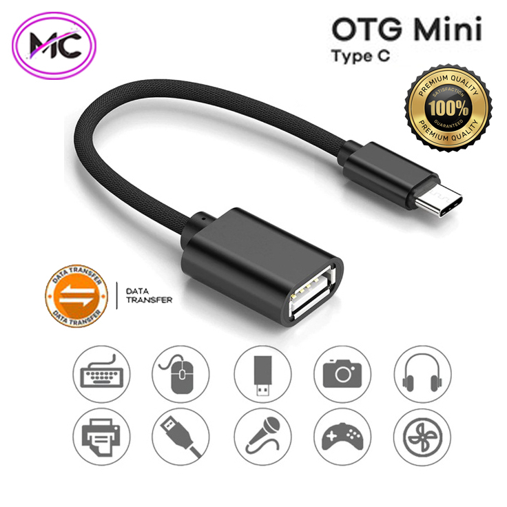 Kabel Data OTG Type C Micro USB Connector Port to Cable Konektor Printer Phone Laptop PC Notebook FlashDisk