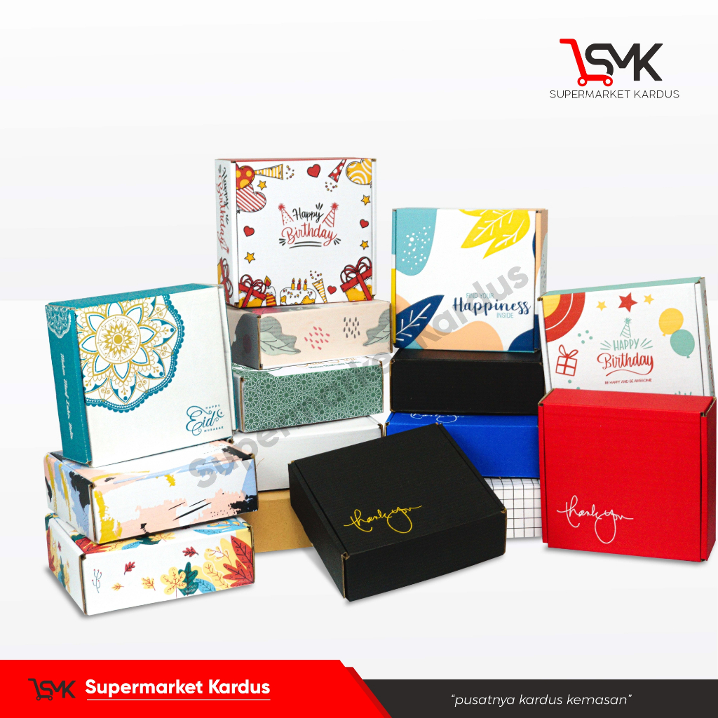 

Box 22x22x8 cm Kardus/polos/Hampers/hodie/grid/mukena/fitri/parcellebaran/autumn/happiness/ultah/ulang tahun/happybirthday/tinggi8