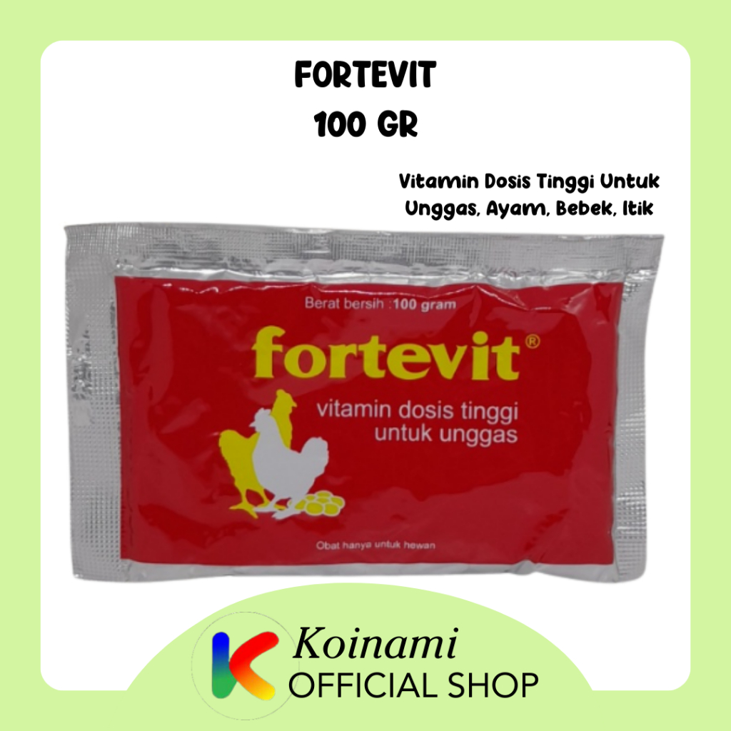 FORTEVIT 100 gram VITAMIN DOSIS TINGGI UNTUK UNGGAS  / AYAM / BEBEK / ITIK / MEDION