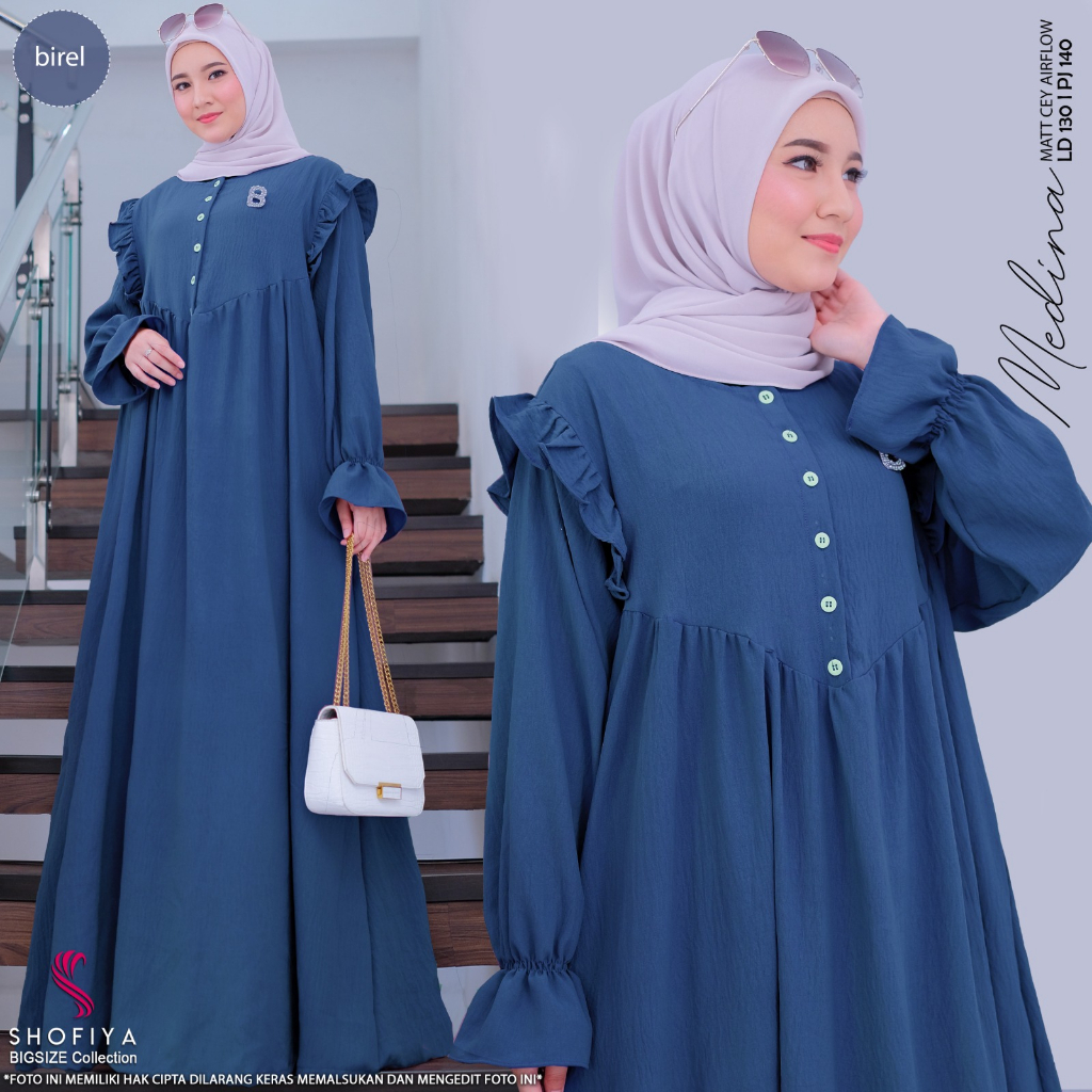 MEDINA DRESS GAMIS WANITA LD 130 JUMBO ORIGINAL SHOFIYA