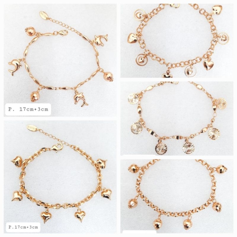 gelang wanita emas rantai jurai