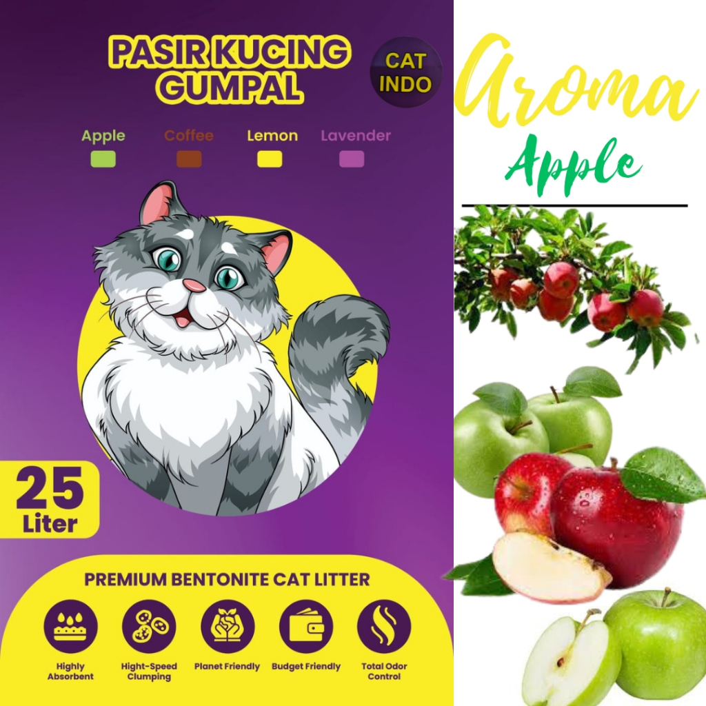 Pasir Kucing Gumpal Wangi / Pasir gumpal wangi 25 liter / litter box kucing / Cat litter / Pasir Kucing Gumpal Wangi 20kg