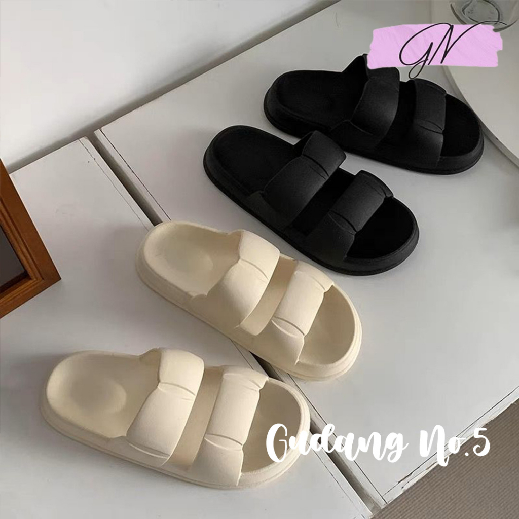 GN-6609 Sandal Jelly Sandal Slop Korean Import Soft Slipper Anti Slip Elastic Empuk PVC