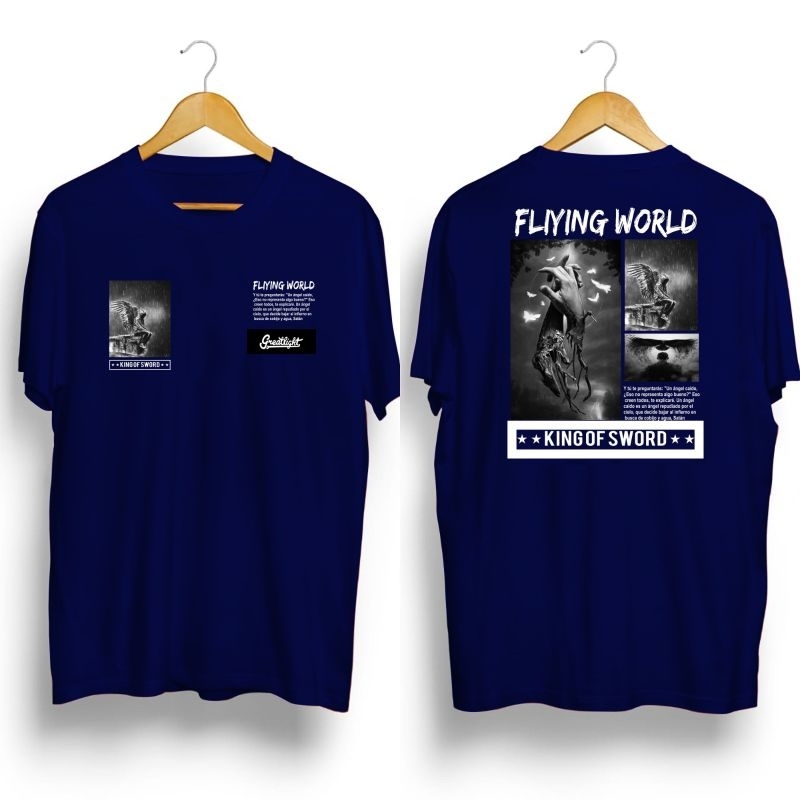 kaos pria/FLYING WORLD/kaos distro NEVY