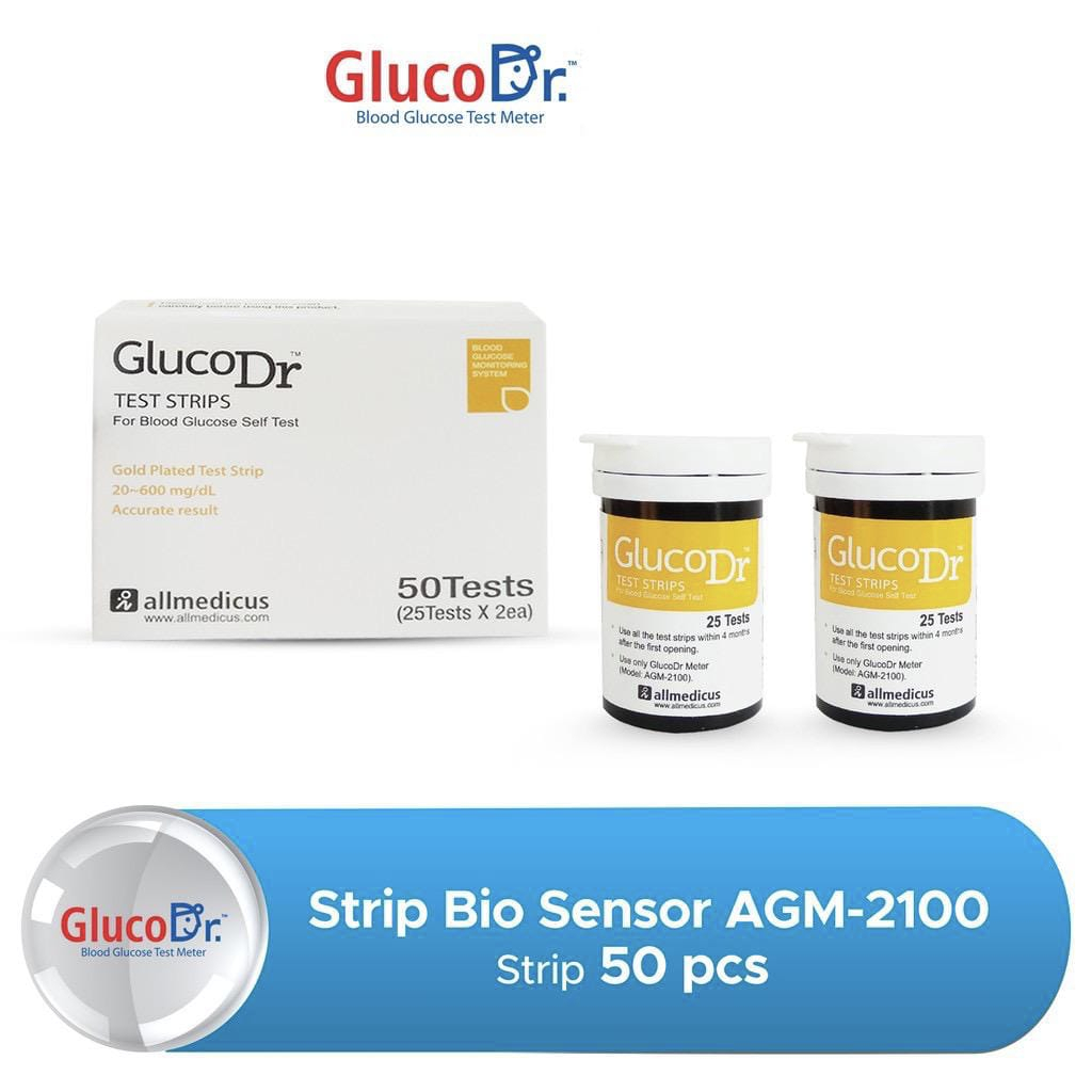 STRIP GULA DARAH GLUCO DR  BIO SENSOR AGM 2100 / STRIP GLUCOSE STIK ISI ULANG GULA DARAH GLUCO DR BIO SENSOR AGM 2100 KODE 8