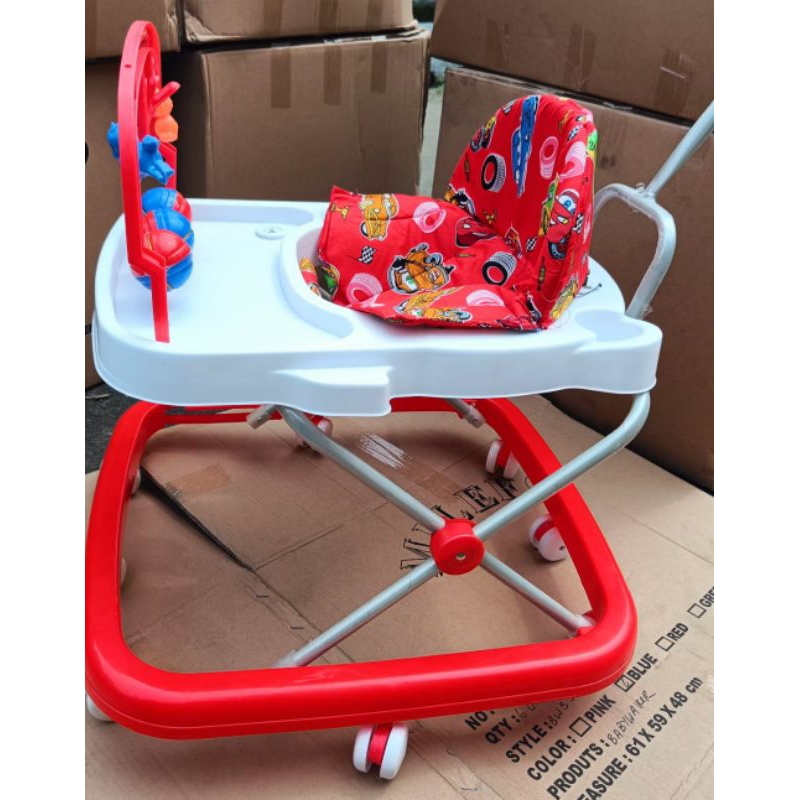 Baby Walker Milefo Musik Dorongan Mainan Bola Roda 8 pc Tempat Botol Susu Free Packing Dus+Bubble