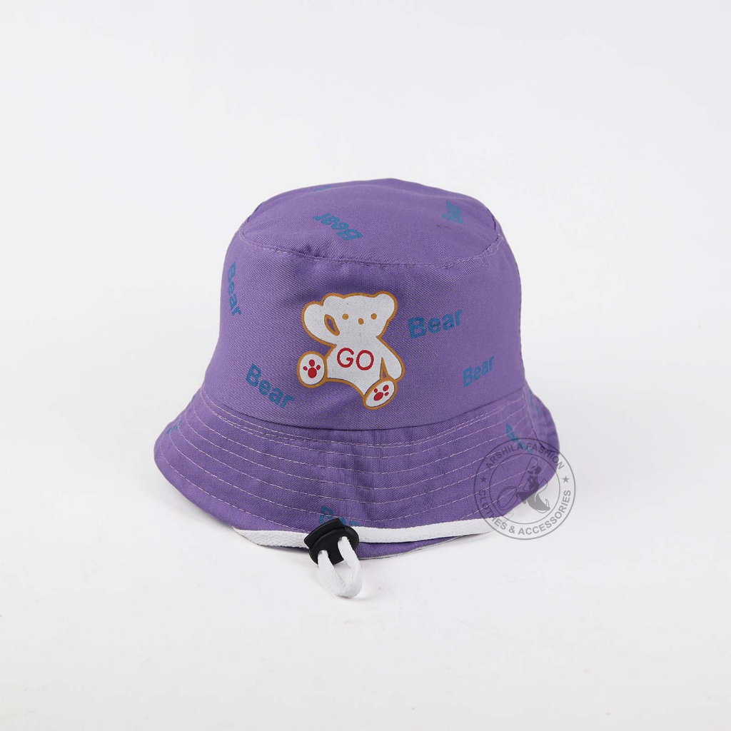 Topi bucket Anak Laki Laki Perempuan sablon Go Bear