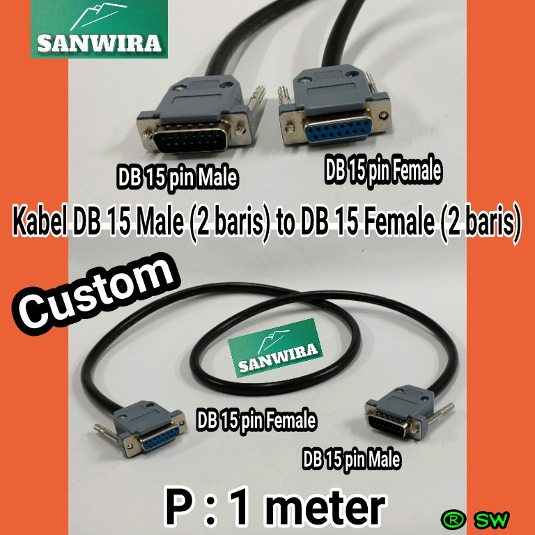 Kabel DB 15 Male to DB 15 Female / Kabel DB15 Male Female / Kabel DB15Male Female / kabel data DB 15