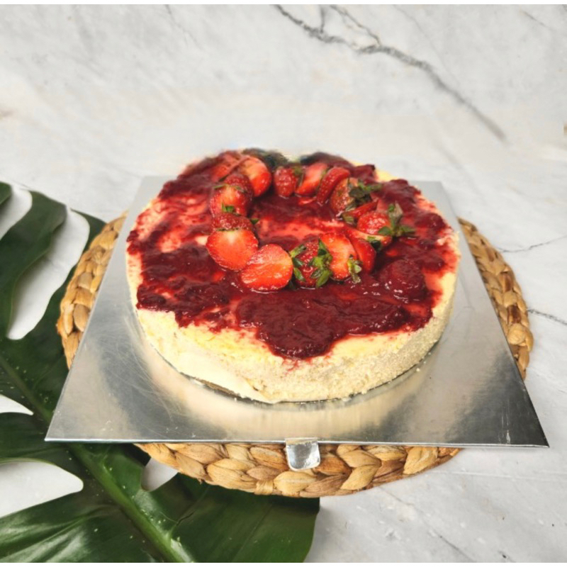 

Strawberry New York NY Cheesecake Cake Kue Eat Keto Diary Halal