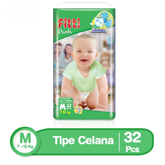 FITTI BABY DIAPERS PANTS M 32 POPOK TIPE CELANA BAYI