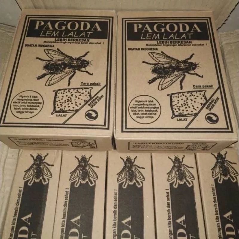 lem perangkap lalat 100lembar Pagoda / Lem lalat pagoda