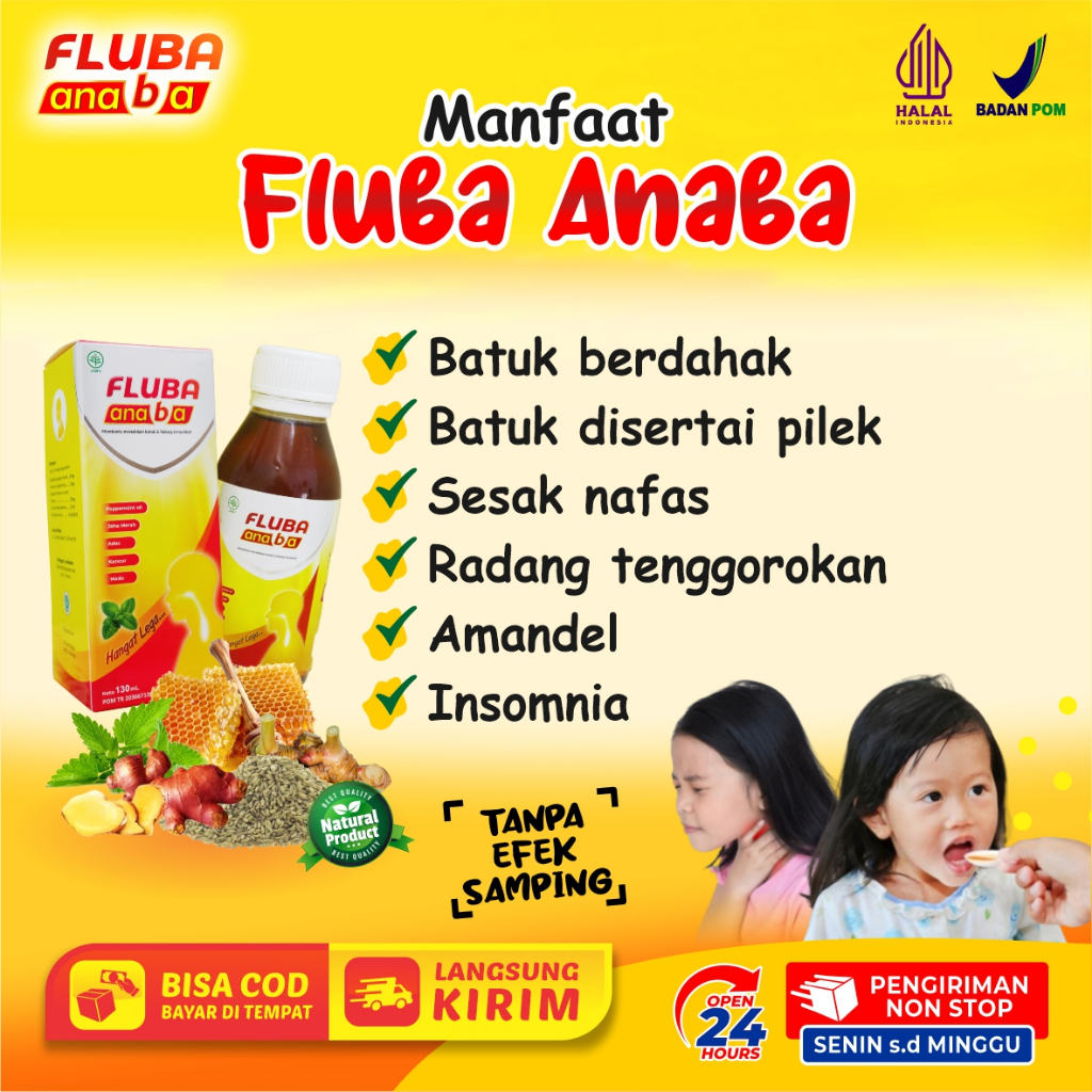 TERLARIS !! Madu Fluba Anaba - Atasi Masalah Flu, Batuk, Radang Tenggorokan, Amandel | BPOM Halal 100%