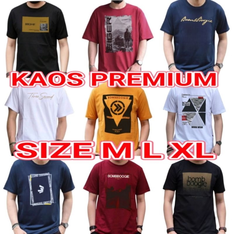 Kaos Pria Dewasa Tangan Pendek Size M L XL