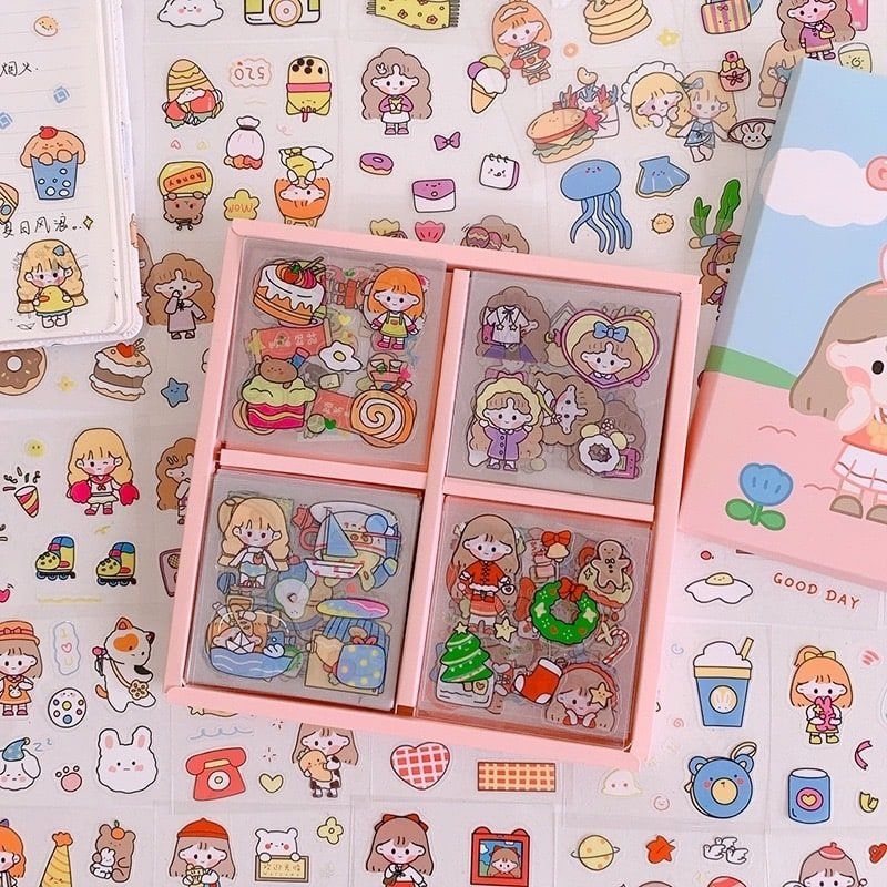 Stiker Momo 100 Lembar Mainan Anak Motif Kartun Korea Stiker Viral Stiker Bento M269