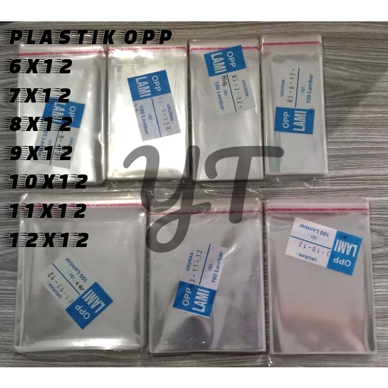 

Plastik OPP seal 5X12 6x12,7x12,8x12,9x12,10x12,11x11,12x12 OPP lem seal perekat rekatan - plastik kue aksesorise tebal 03 isi 100 lembar